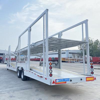 China Air Suspension Double Classis Car Carrier Semi Trailer With Advanced Lifting Platform for sale