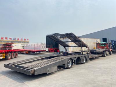 China Double Deck SUV Car Transport Semi Trailer With 12 Tires And Jost E100 Landing Gear for sale