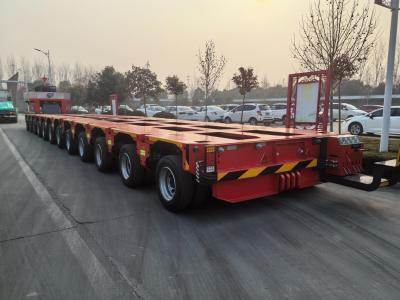 China Excavator Transport Gooseneck Low Flat Semi-Trailer With Hydraulic Expansion Ladder for sale