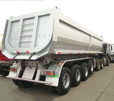 China Dump Trailer Truck 4 Axle Rear Dump Semi Trailer With Kingpin Jost Van Type for sale