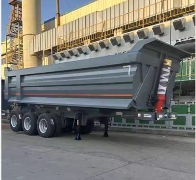 China Heavy Mechanical Suspension 100ton 3 Axles Self Dump Tipper Fuel Tank Oil Tanker Trailer for sale