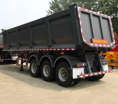 China Jost Kingpin 3/4 Axles Hydraulic Tipping Trailer Rear End Mining Dumper Dump Tipper Trailer for sale