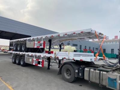 China Capacidad de carga de 50T Semi remolque de cubierta plana para transporte de 12450X2500X1550 en venta