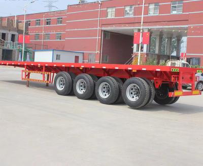 China 4 As 20FT 40FT Container Flatbed Truck Trailers Niet-zelfdumping voor vrachtlevering Te koop