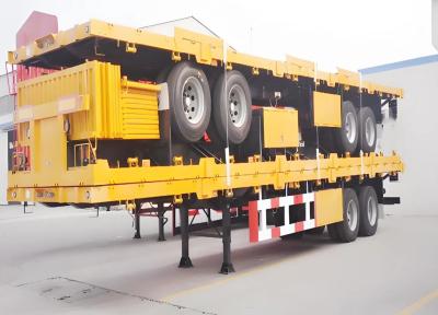 China Bandnummer 16 40FT Skeleton Container Transport/Flatbed Chassis Cargo Truck Semi-trailer Te koop