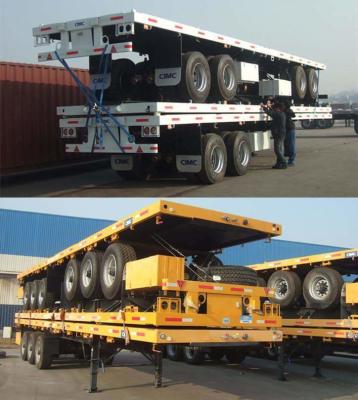 China 30t 80t Container Transport Flatbed Semi Trailer With ABS Anti Lock Braking System for sale