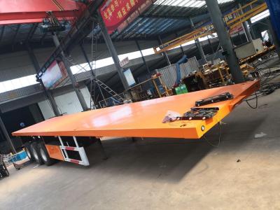 China Steel Flatbed 40feet 50 Ton Container Shipping Semi Trailer Transport Truck Trailer for sale