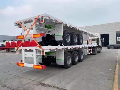 China Customizable Container Semi Trailer Flatbed 20FT 40FT 45FT for Heavy Duty Transport for sale