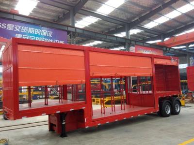 China Self dumping Van Box Semi Trailer Curtain Side Truck Trailer with Wabco Relay Valve for sale