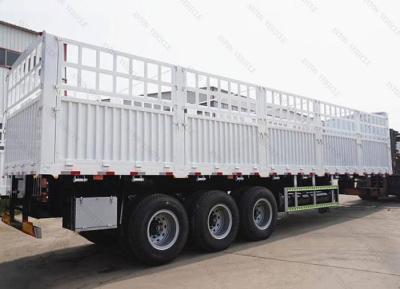 Cina Jost E100 Landing Gear 60t-70t Fiberglass Stake Type Fence Flatbed Semi-Trailer per la fornitura in vendita