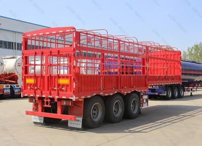 Chine Fourniture Tri Axles Animal de bétail Clôture Cargo Semi-camion remorque avec suspension pneumatique à vendre