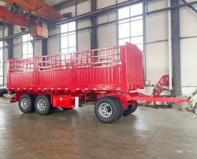 China Customized Side Wall Height 2/3 Axle Draw Bar Heavy Duty Timber Transport Full Trailer for sale