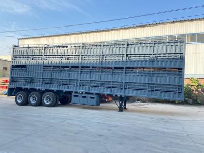 China Veetexporteur-aanhangwagen Rinder/koeien hek drager vrachtwagen met landingsgestel Jost E100 Te koop