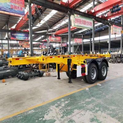 China 12 Pneumático Suspensión mecánica pesada Contenedor de transporte Semirremolque Chasis esqueleto en venta