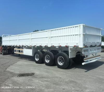 China 60 ton Heavy Load 3 Axle Van Type Sidewall Semi-Trailer with Heavy Mechanical Suspension for sale