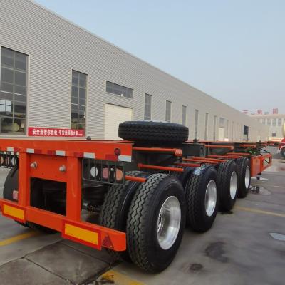 China 1840mm Tread 40/45FT 3 Axle Flatbed/Skeleton Terminal Port Container Shipping Trailer for sale