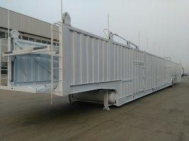 China Fuwa Axle Car Transport Semi Trailer With Iron Side Protection And Tarpaulin Side Protection for sale