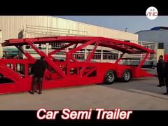 8 tire double floor steel chassis auto vehicle transporter for 6/8/10 units car trailer