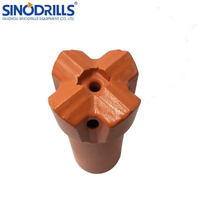 China Mining / Quarrying / Tunneling / Construction R25 R28 R32 45mm Threaded Cross Bit For Rock Drilling for sale