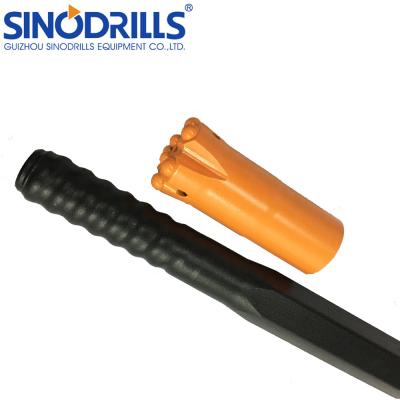 China Mining / Quarrying / Tunneling Hammer R32 H28 R28 2400mm Top Mining Drift Drill Rod 2600mm for sale