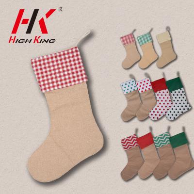 China Factory Wholesale Sublimation HighKing Christmas Bulk Custom Canvas Stocking Eco-Friendly Large for sale