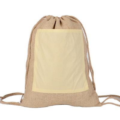 China Best Simple Style Eco-friendly Cute Jute Drawstring Backpack Quality for sale