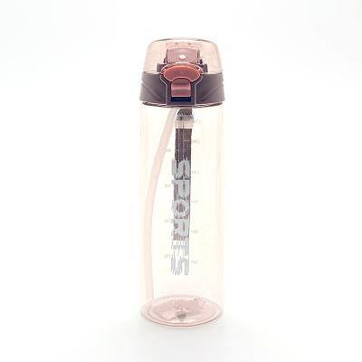 China Newest Design Sustainable Current Fashion Sport Plastic Water Bottles With Straw Lid for sale