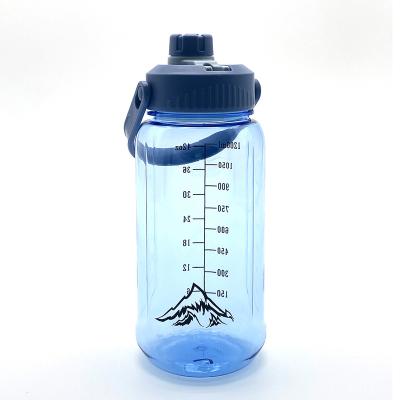 China Sustainable Blue Green Color Wide Mouth Sports Big Plastic Bottle 1200ml For Water for sale