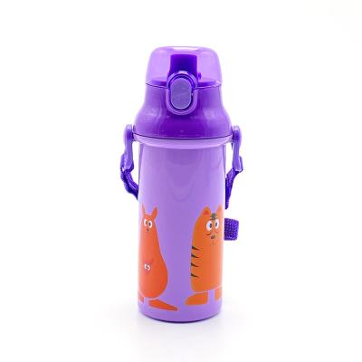 China New Sustainable Colorful Kids Kids Travel Sports Plastic Water Bottle With Strap for sale