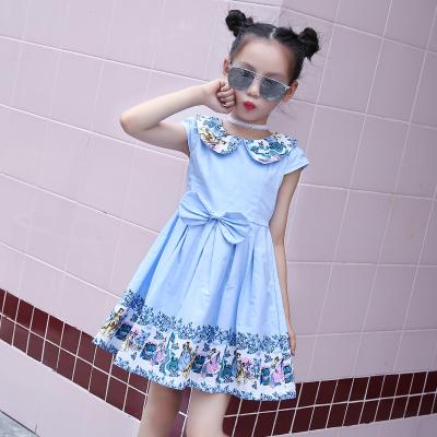 China Low Price Girls Summer Cotton Cloth Shorts Anti-Static Sleeve Ruffles Kids Casual Dress for sale