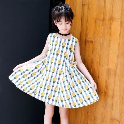 China Wholesale Girls Princess Skirt Printed Kids Clothing Sleeveless Dress Anti-Static for sale