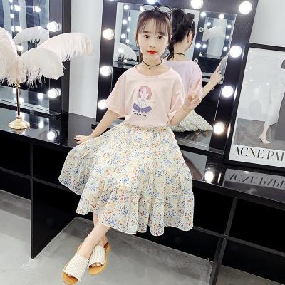 China Wholesale Casual Girls' Short Skirt Boutique Girls' Short Sleeve Summer Suit Children's Sleeve Leisure Suit for sale