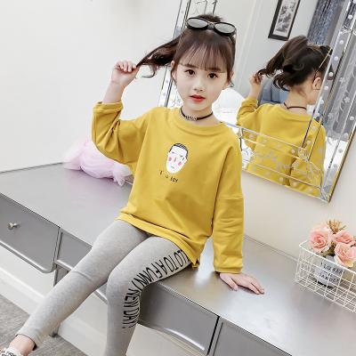 China New Arrival Anti Shrink Girls Spring Blouse Kids Cartoon Printed Loose Cotton Long Sleeve T-Shirt for sale