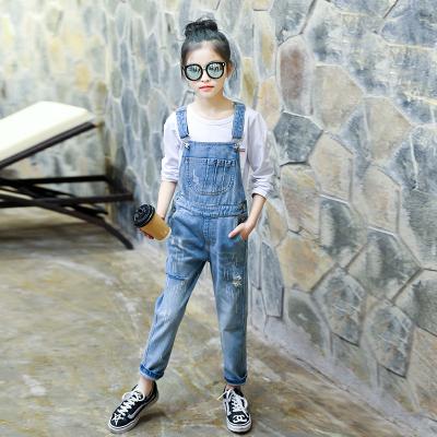 China Fashionable Girls Style Anti-Wrinkle Denim Pants Soft Fabric Preppy Jeans Jumpsuits for sale