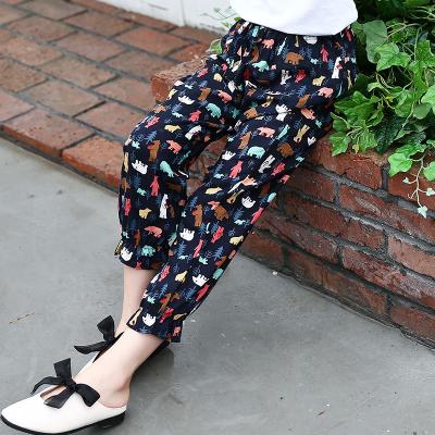 China High Quality Girls Anti-pilling Pants Breathable Summer Printing Kids Trousers for sale