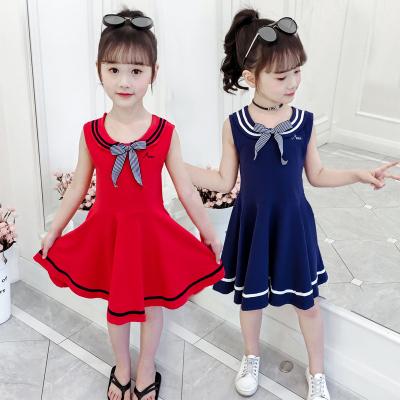 China Boutique Wholesale Girls' Summer Dress School Style Little Girls' Breathable Sleeveless Skirt Children's Skirt for sale