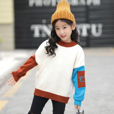 China Color Viable Fashionable Cartoon Contrast Manufacture China Girls Casual Pullover Sweater for sale