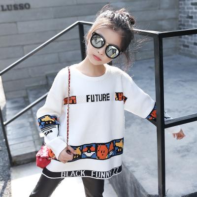 China Anti-wrinkle girls soft fabric printed cartoon pullover fashionable casual warm oversized sweater for sale