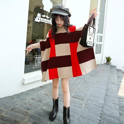 China Fashionable Wool Neck Poncho Sweater Girls Sweater Anti-wrinkle Kids Turtle Design for sale