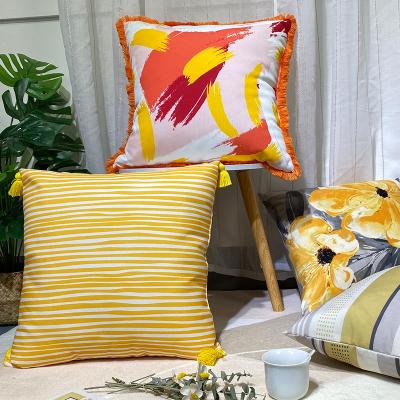 China PORTABLE Soft Multicolor Wholesale Comfortable Dutch Sofa Cushion Cover Outdoor Printed Velvet Cushion Cover For Home Decor for sale