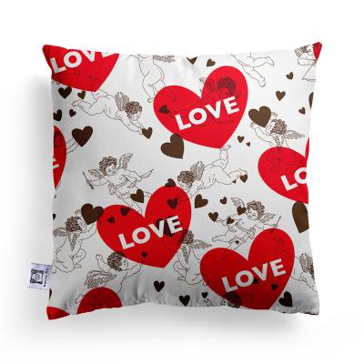 China PORTABLE 2022 Valentines Day Couple Premium Pattern Printed Cushion Cover Sofa Decoration Pillow Case for sale