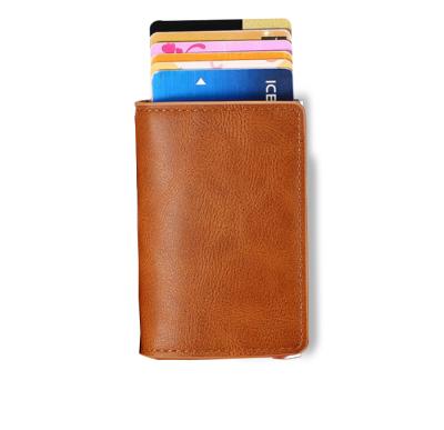 China Waterproof Hot Selling RFID Shorts Wallet PU Credit Card Holder Multicard Leather Wallet for sale