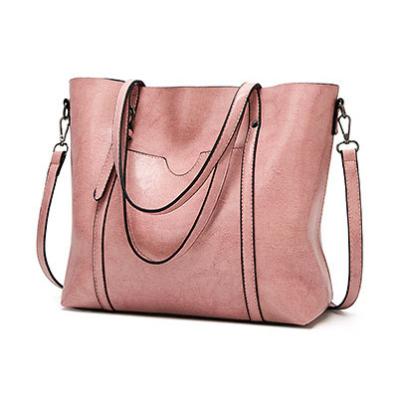 China Retro large capacity waterproof hot sale women's solid color bag fashion messenger simple leather bag trend tote handbag for sale