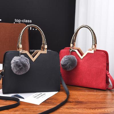 China High quality fashion Korean personalized women's handbag large capacity solid color PU leather luxury handbag for sale