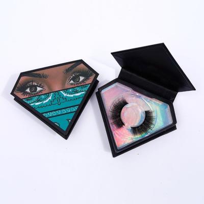 China Natural Custom Long Eyelash Packaging Pretty Luxury Diamond Shape Eyelash Box Lash Packaging Case for sale