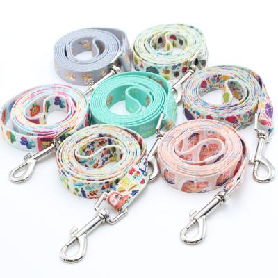 China Personalized Customize Printed Dog Collar Dog Leash Set Custom Logo Pattern for sale