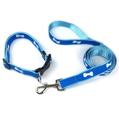 China Luxury Polyester Personalized Nylon Woven Dog Accessories Pet Accessories Dog Leash And Collar for sale