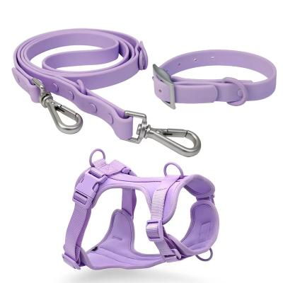 China Quick Release Dog Leash Collar Agile Waterproof Three-Piece Unit Harness Suitablefor Medium Large And Small Dogs for sale