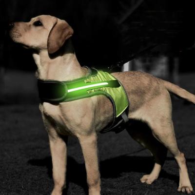 China Lights Safety Soft and Comfortable LED Lighted Dog Harness Reflective Light Vest Adjustable Sizing for sale