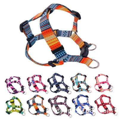 China Factory Price Stocked Customized Bohemia Sublimation Pet Dog Harness For Small Medium Large Dogs for sale